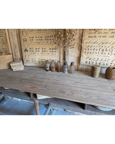 Ancienne table de travail, console XXL, pupitre